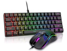 RedThunder 60 Gaming Keyboard and Mouse Combo, Ultra-Compact 61 Keys RGB Back...
