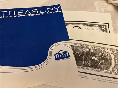 1976 U.S. Dept Of Treasury Reissue $2 Dollar Bill News Release Press Kit