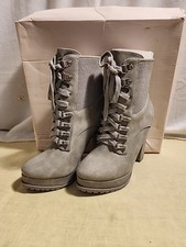 JUSTFAB Ayah Lace-Up Bootie Boots Grey Size 6...