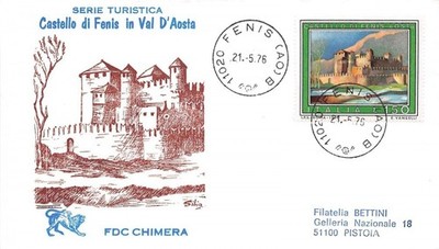 FDC Chimäre - Italien - Touristische Seire - Schloss Fenis 1976 - sehr guter Zustand - Filat.