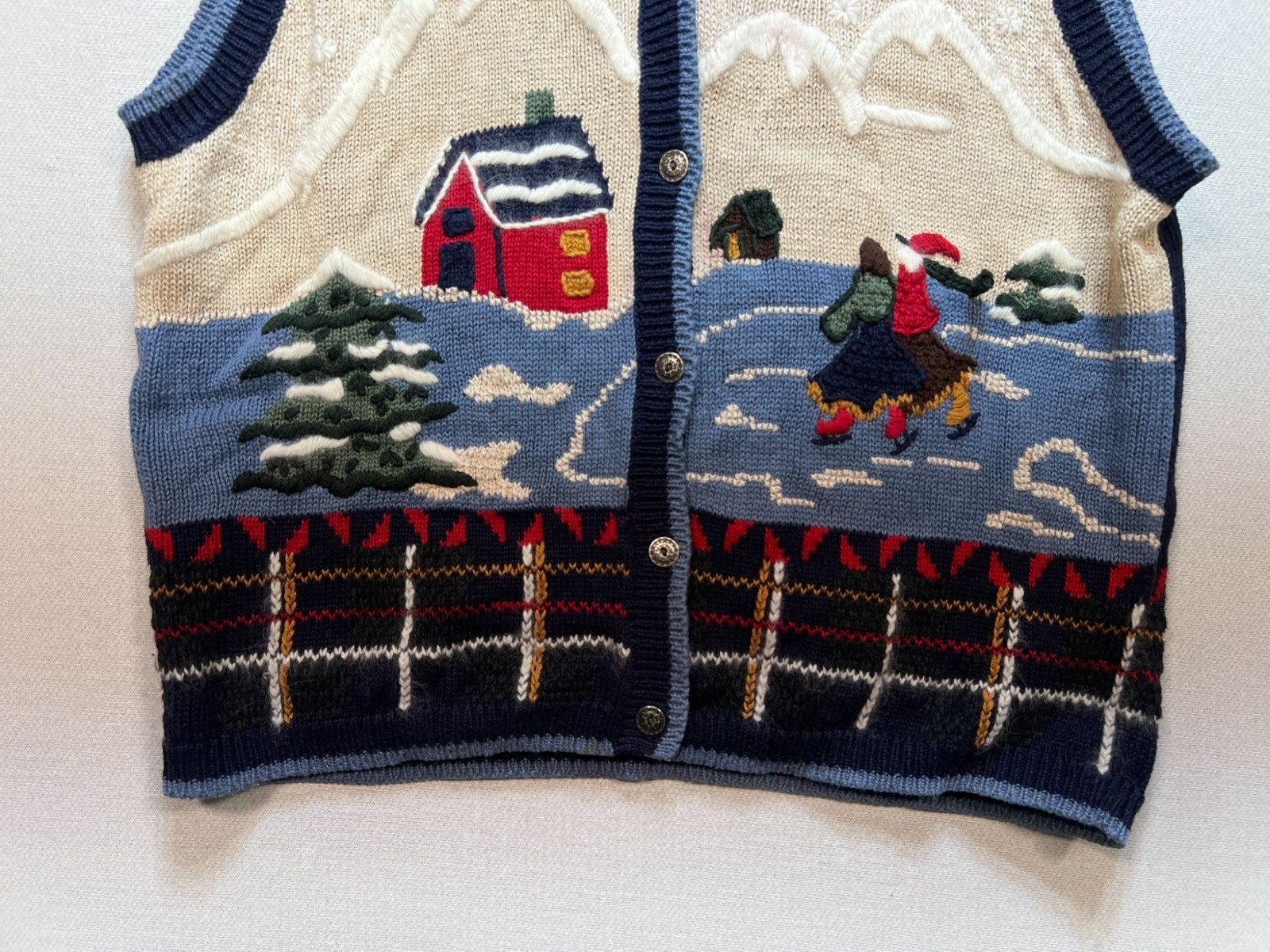 Nutcracker Womens Holiday Button Front Sweater Ve… - image 5