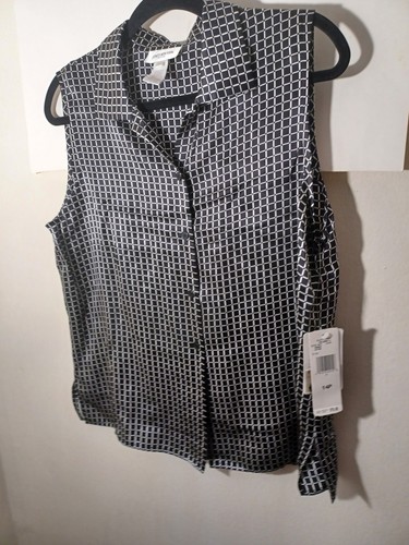 Briggs New York Women Black 3/4 Sleeve Blouse 1X Plus