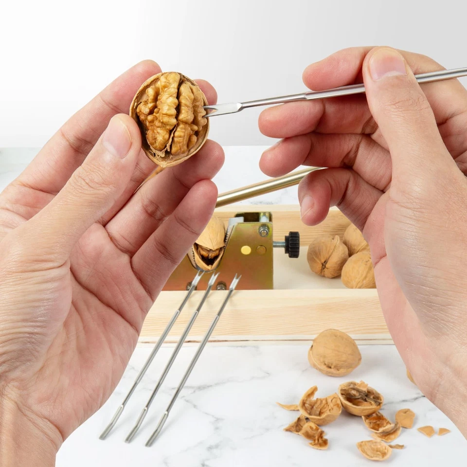 NutCracker Tool Heavy Duty Nut Cracker with Wooden Base Adjustable Nut Tongs ... - Image 2 of 4