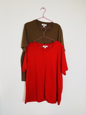 COS  Bundle x 2 Plain t shirts 100% cotton size L (Brown) & XL (Red)