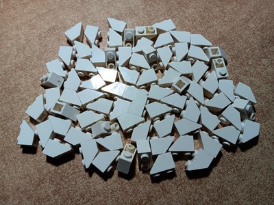 LEGO BULK LOT OF 80 WHITE INVERTED SLOPES BRICKS 45° 2X1 #3665