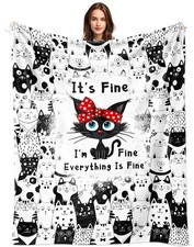 Cat Blanket Gifts For Cat Lover Soft Flannel Cats Throw Women Kids 60x50