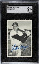 Willie Mays 1969 Topps Deckle Edge #33 - NY SF Giants - SGC 2
