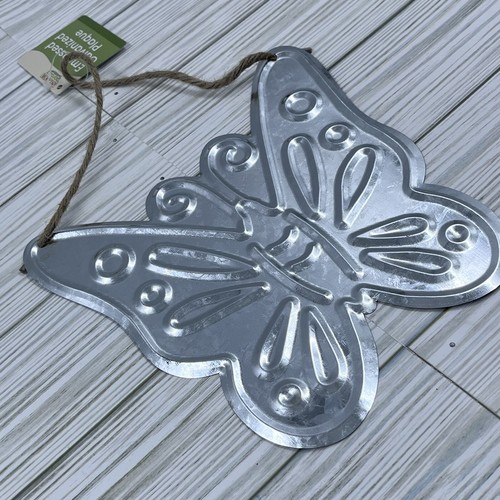 Metal Galvanizado Mariposa Colgante Pared Placa Porche Exterior Jardín Decoración Rústica - Imagen 3 de 6
