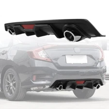 FIT 2016-2020 HONDA CIVIC SEDAN MCX STYLE BLK REAR BUMPER DIFFUSER W/EXHAUST TIP