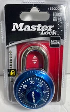 Master Lock 1530DCM, Combination Lock, 3 Digit, Hardened Shackle, Assorted Color