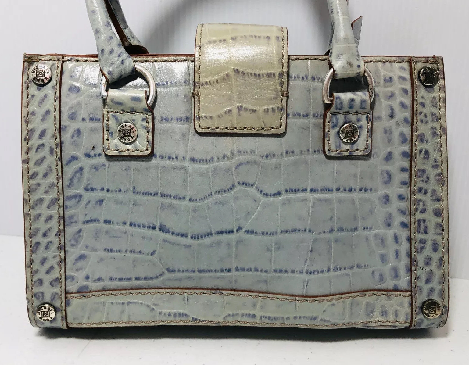 Vintage Michael Kors Small Leather Croc Crocodile Satchel Hand Bag - Picture 6 of 12