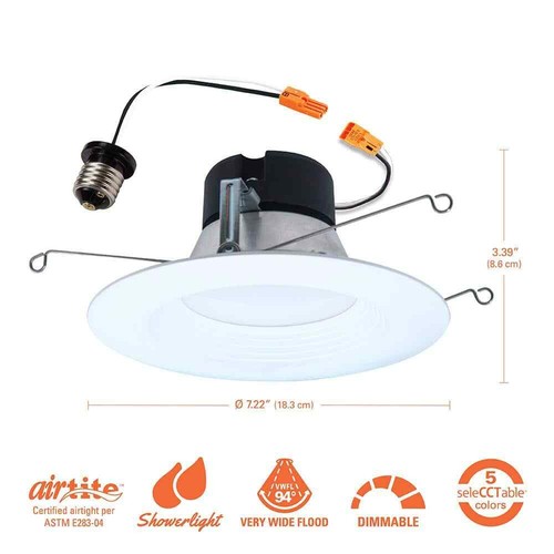 HALO LT 5/6 in. LED Retrofit Module with Baffle Trim 5CCT 750lm (4 PACK) - Picture 2 of 7