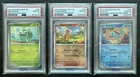 PSA 10 Pokémon Center Exclusive, 151 Promo Set, Bulbasaur Charmander Squirtle