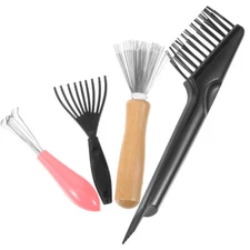 4PCS Hair Brush Cleaner Rake for Removing Hair Dust Hairbrush Cleaner Tool Comb