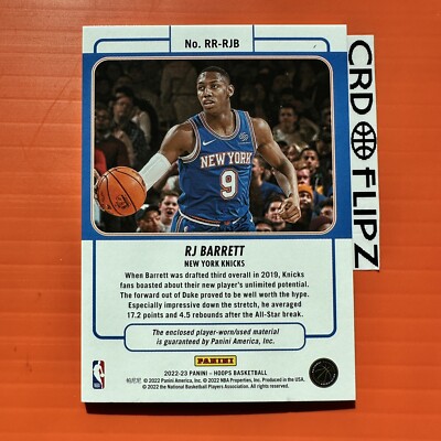 2022-23 NBA Hoops RJ Barrett Rookie Remembrance Patch Knicks