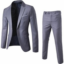 Mens Jacket Business Slim Suit Party Vest  Pants Wedding Blazer 2Pcs / Set