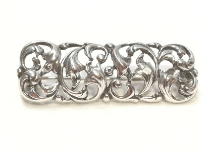 Broche Vintage En Argent 800 - Style Années 20 - Occasion