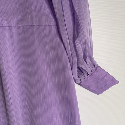 Sowears Maxi Dress Women M Mauve Long Sheer Bishop Sleeves Lined Crochet Trim - Picture 17 of 20