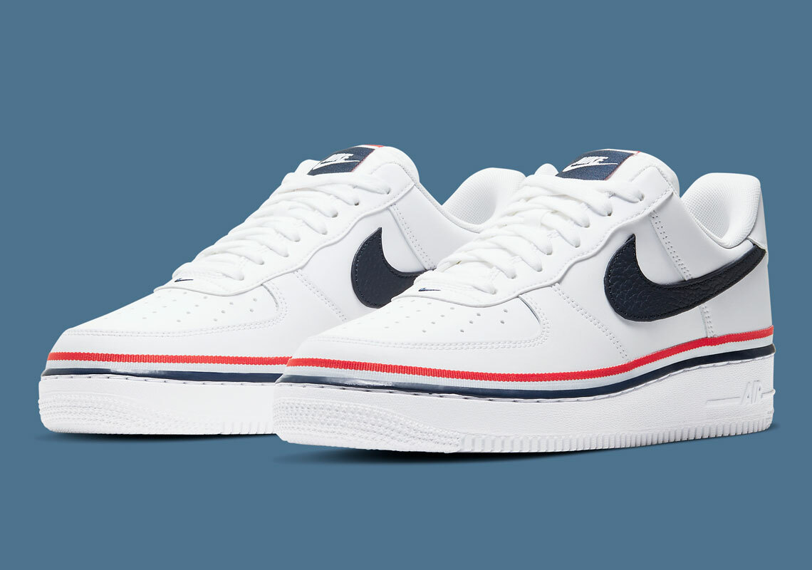red white and blue af1 lv8