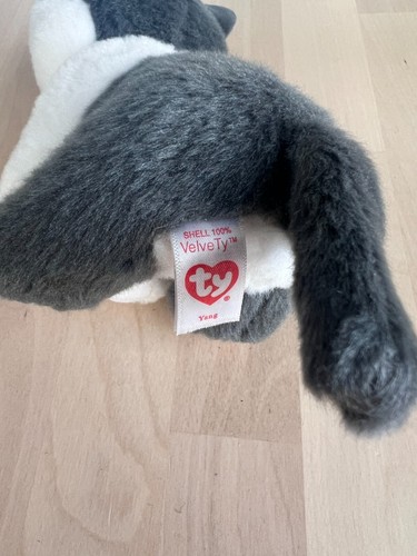 Ty Beanie Babies Yang Gray and White Kitty Cat Plush 6" Cute - Picture 5 of 6