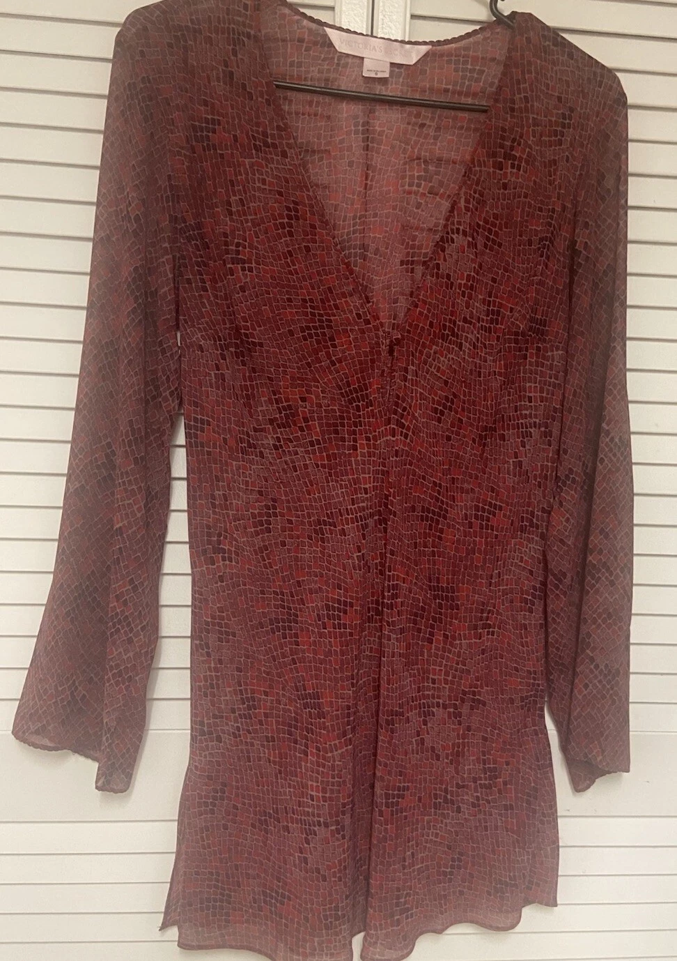 UNDERCOVER Abito copricostume Victoria's Secret Y2K vintage rosso stampa serpente chiffon lingerie SM