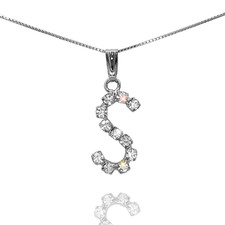 Personalised 925 Silver Love Heart Initial Letters Chain Necklace Gift Pendant