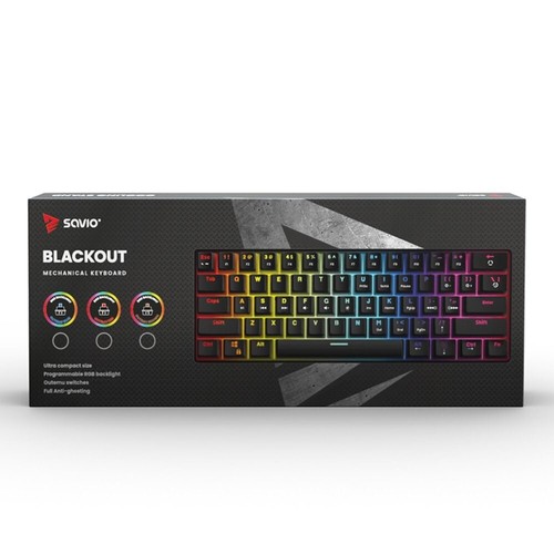5901986047315 SAVIO Mechanical Keyboard BLACKOUT Blue (Outemu Blue), black SAVIO - Picture 8 of 8