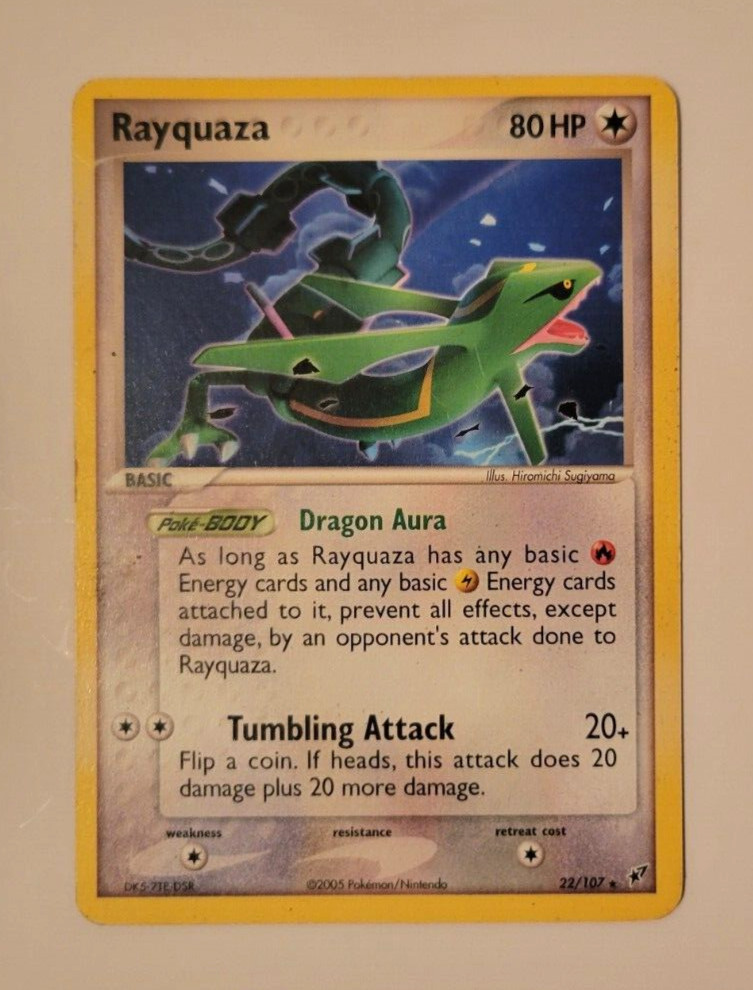 Rayquaza 22/107 EX Deoxys 2005 Non Holo Rare Pokemon Card MP Sugiyama