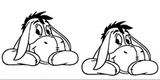 Eeyore two Black Vinyl Decals Car, Truck, Camper, Laptop, Windows