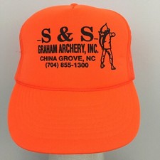 Vtg Graham Archery Bow Hunting Cap Logo Mesh Snap Back Trucker Baseball Dad Hat