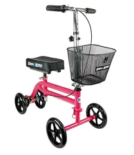 KneeRover Steerable Knee Scooter Knee Walker Crutch Alternative in HOT PINK