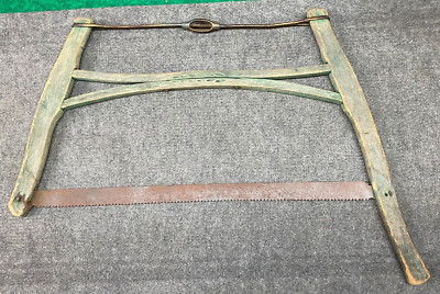 GREAT Vintage WOODEN BOW BUCK SAW 28'' Blade Cross Cut Lumberjack Log Logging
