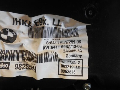 06-08 BMW E90 3 Series Sedan Heater Core A/C Evaporator Box 06-08 BMW E90 3 Series Sedan Heater Core A/C Evaporator Box