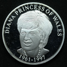 1 oz .999 Fine Silver - Diana Princess of Wales 1961-1997 - Beloved England