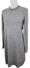 LOFT~Woman Size S~ Gray Knit Keyhole Back Log Sleeve Sweater Dress.