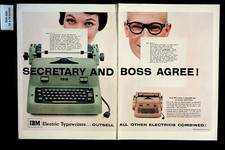 1955 IBM Electric Typewriters Secretary Boss Woman Typing Vintage Print Ad 33858 thumbnail
