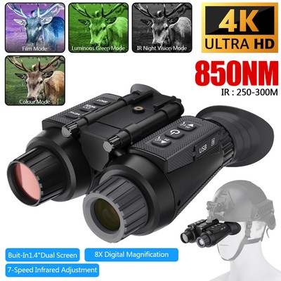 NV8300 3D/8X HelmetNachtsicht Brille IR 1080P Infrarot Fernglas Kopf Halterung