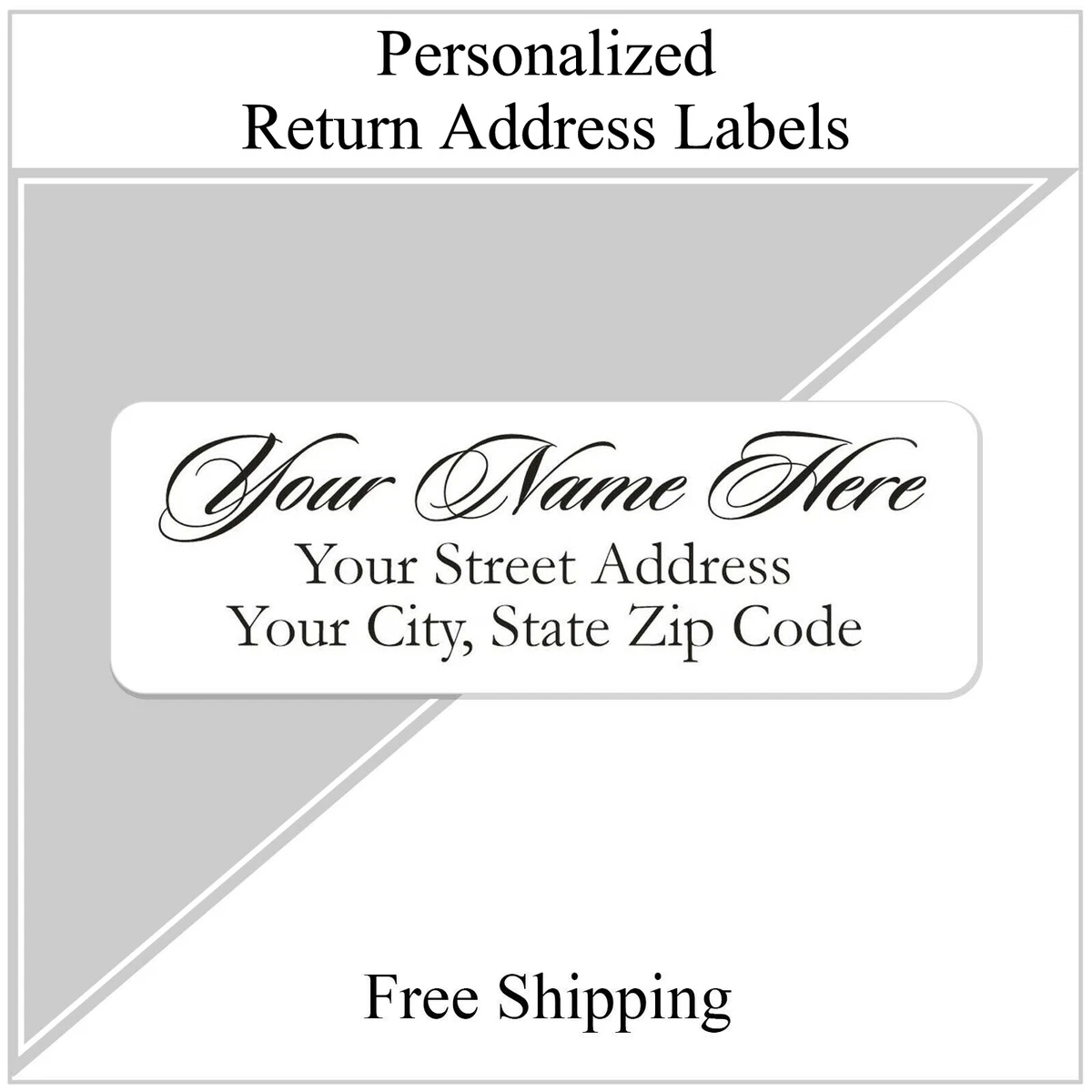 60 Return Address Labels Personalized Printed 3 4 x 2 1 4 Script