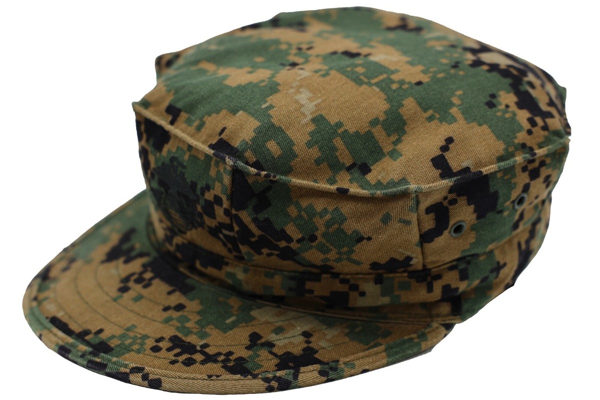 Large - US Marine Corps Woodland MARPAT Garrison Cover Cap Patrol