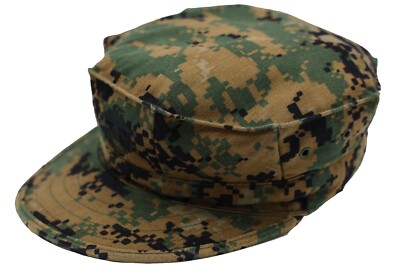 Large - US Marine Corps Woodland MARPAT Garrison Cover Cap Patrol Hat USMC MCCUU