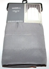 Essential Home 3-Piece Valance/Jabot Tailored Pieces Solid Gray Window Tier Set
