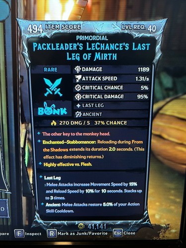 PS/XBOX/PC Tiny Tina's Wonderlands STABBOMANCER ASCENDIÓ LVL 40 ENCHANTED GEAR - Imagen 77 de 134