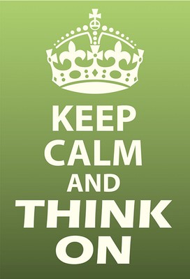 Ontrada Holzschild 20x30cm Keep Calm and Think on Geschenk Holz Schild