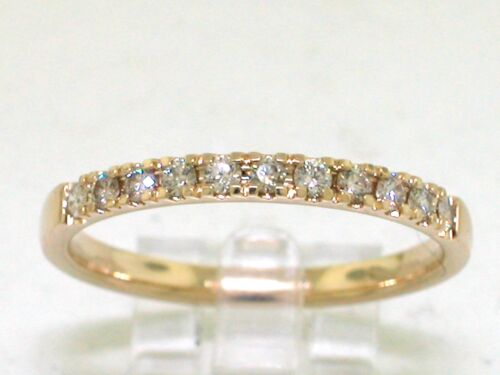 Brilliant Memory Ring 585 Yellow Gold 14K 11 Brilliant Total 0.19ct Si Bandring - Picture 1 of 5