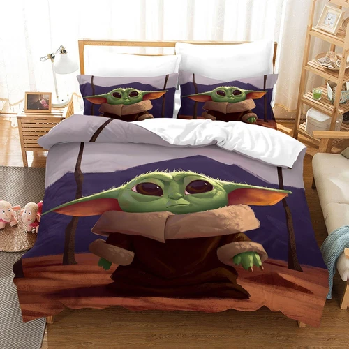Yoda Bettwäsche Set Bettbezug Kissenbezug 135x200 200x200 220x240 Mandalorian DE - Bild 10 von 22