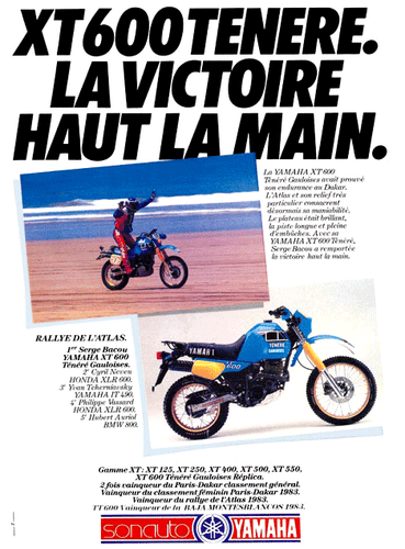 XT 600 TENERE 1983 TYPE 34L YAMAHA KIT D'EMBLÈMES COMPATIBLE/ DECAL/AUFKLEBER - Imagen 4 de 6