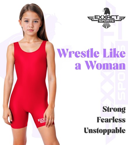 Exxact Sports hochgeschnittenes Jugend Mädchen Wrestling Singlet, vollflächige Singlets - Bild 20 von 54