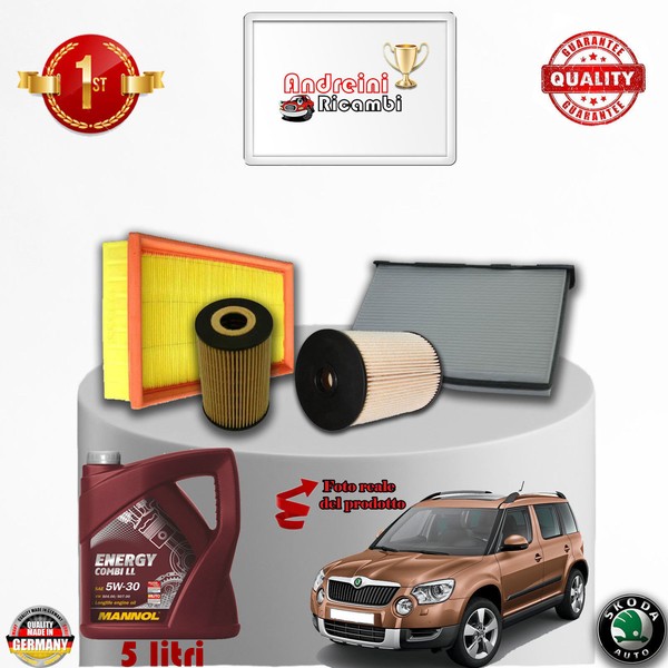 Inspektionskit Filter + ÖL Skoda Yeti 2.0 Tdi 81KW 110CV Von 2013->-image