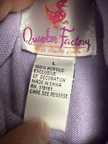 Quacker factory sweater women’s large pullover long sleeve sequins purple - Picture 9 of 13