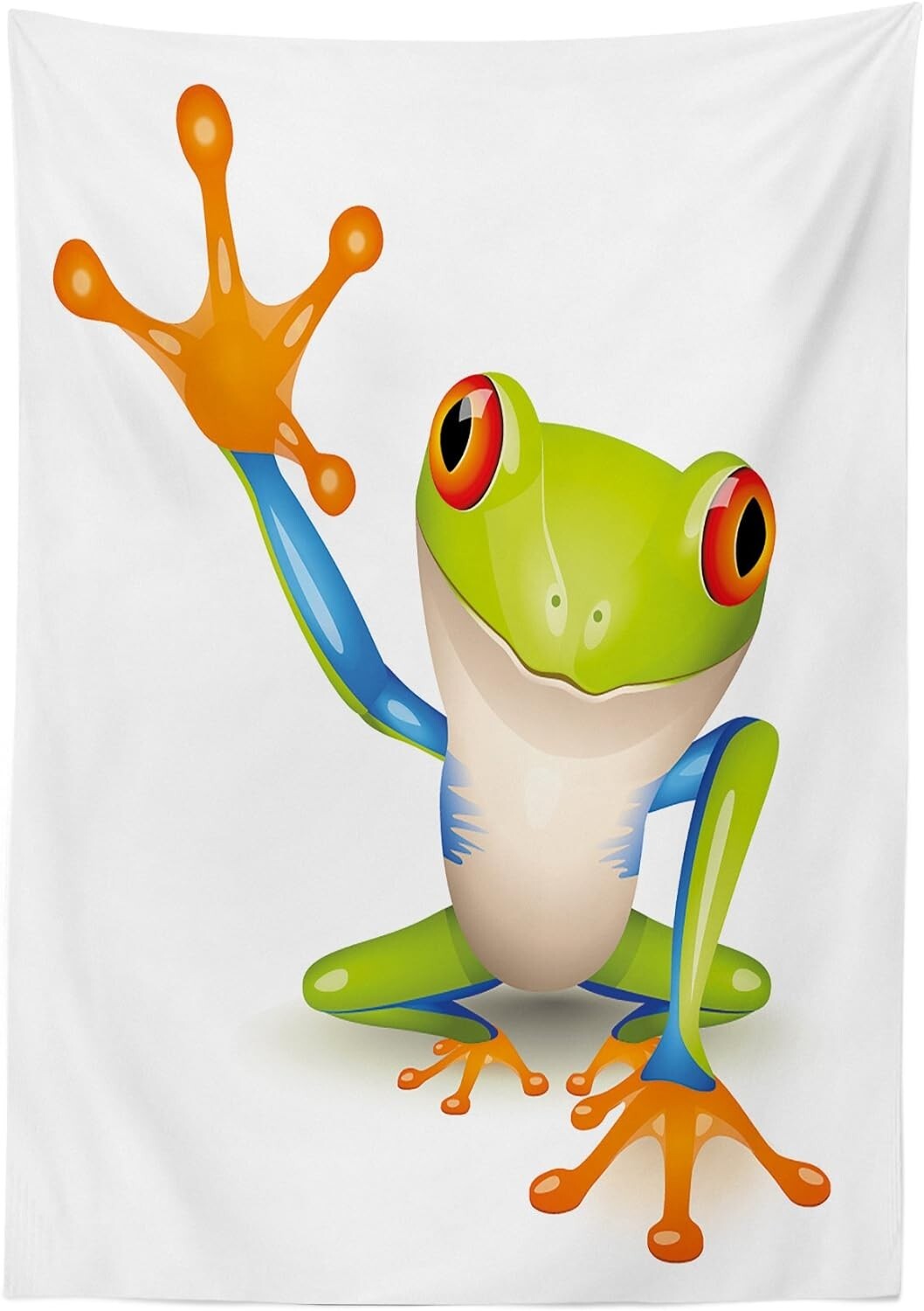 Ambesonne Lunarable Cartoon Tablecloth, Little Tree Frog Vivid Graphic Wildlife&nbsp;